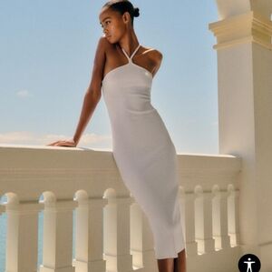 Rib white zara dress